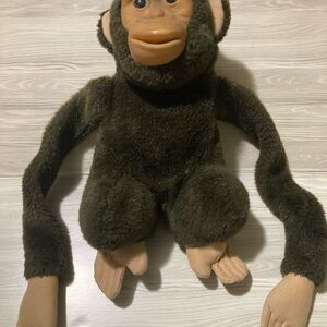 Vintage Monkey Puppet Rainforest Cafe With Squeaker Sound Toy Hugging Arms